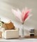 9 Pcs 45" Pampas Grass Tall Pink White Decor Faux Dried Fluffy Fake Long Light Pink Pompas Artificial Pompous Stems Bouquet Flower Vase Filler Home Wedding Room Wall Decoration